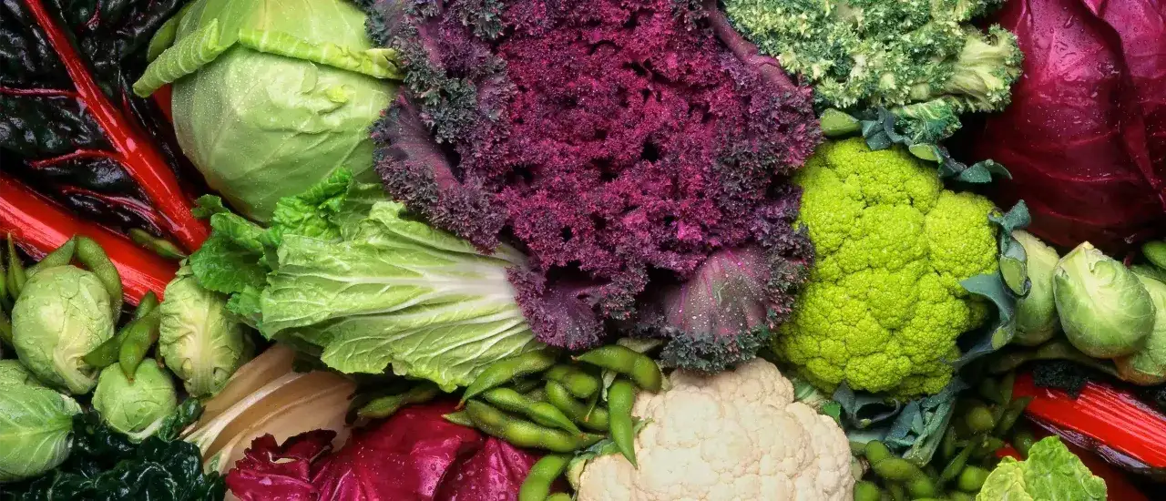 Bogactwo warzyw: kapusta, kalafior, jarmuż, burak liściowy, brokuły, edamame. Te zdrowe produkty to naturalne źródło glutationu.